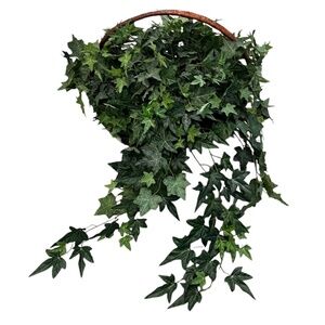 Set Of‎ 2 Gold Leaf Collection Silk Artificial English Ivy Basket
